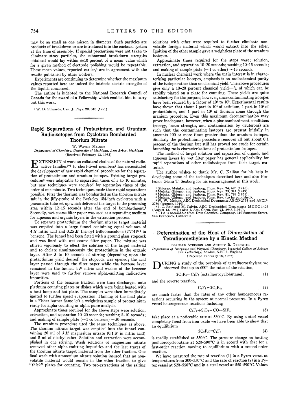 Rapid Separations of Protactinium and Uranium Radioisotopes From