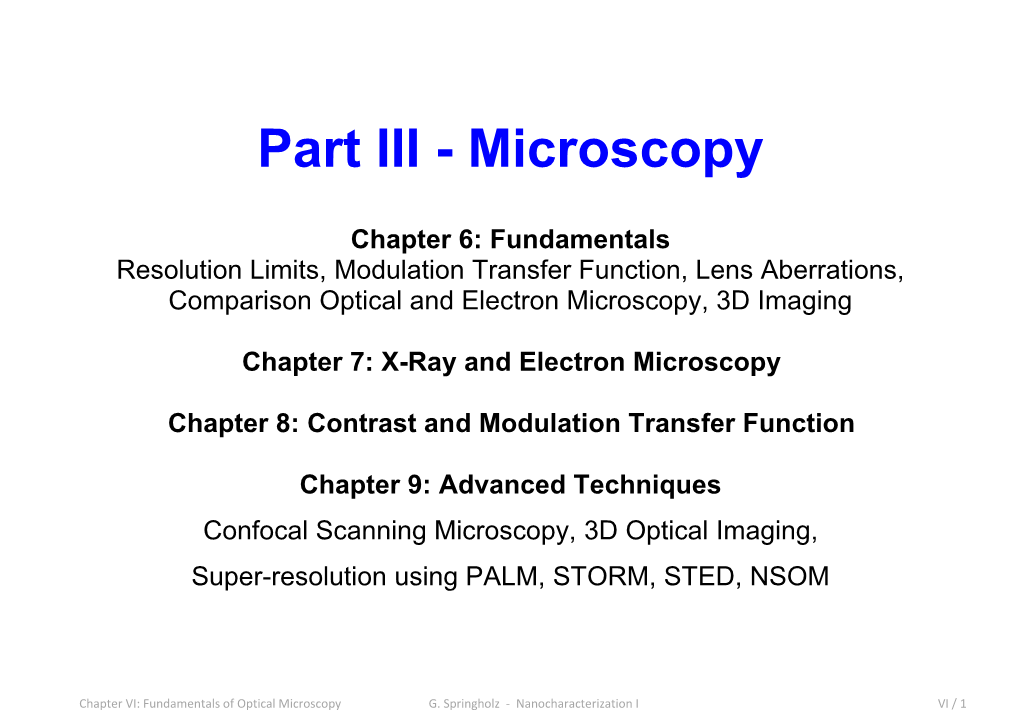 Part III - Microscopy