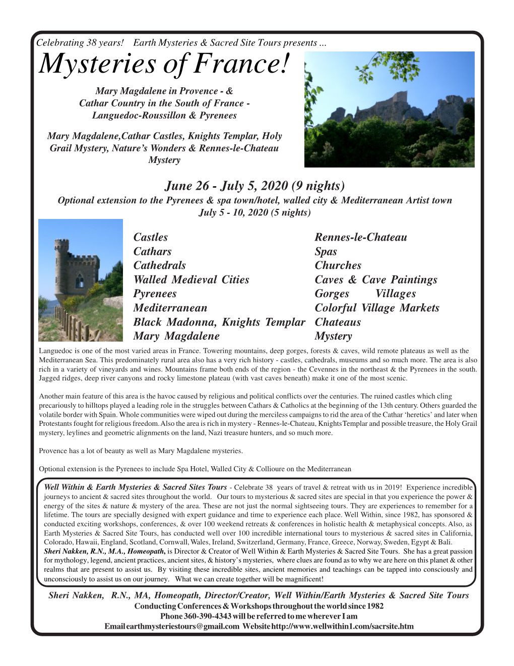 Mysteries of France! Mary Magdalene in Provence - & Cathar Country in the South of France - Languedoc-Roussillon & Pyrenees