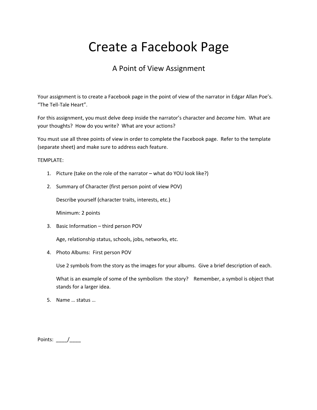 Create a Facebook Page