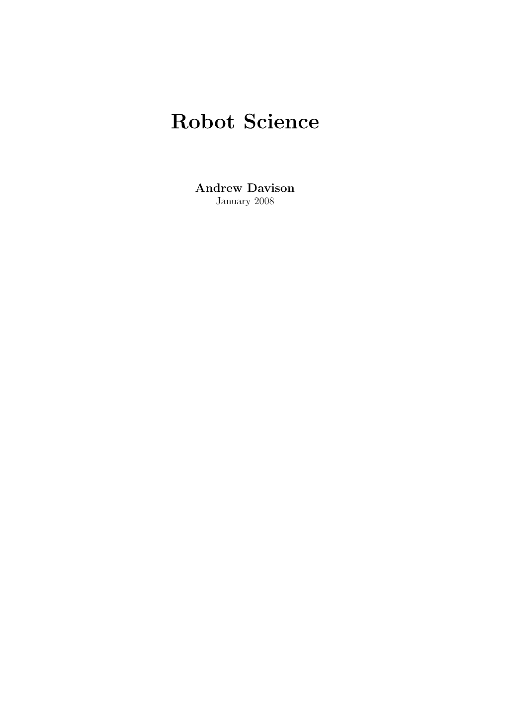 Robot Science