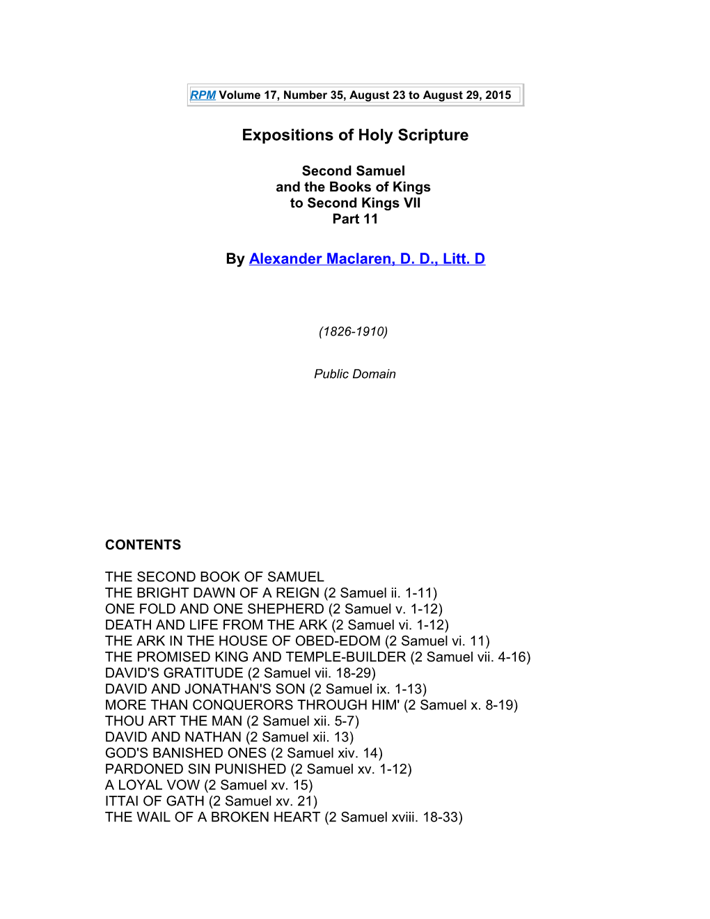 Expositions of Holy Scripture