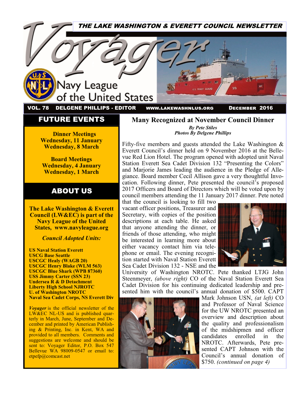 December 2016 Voyager Newsletter