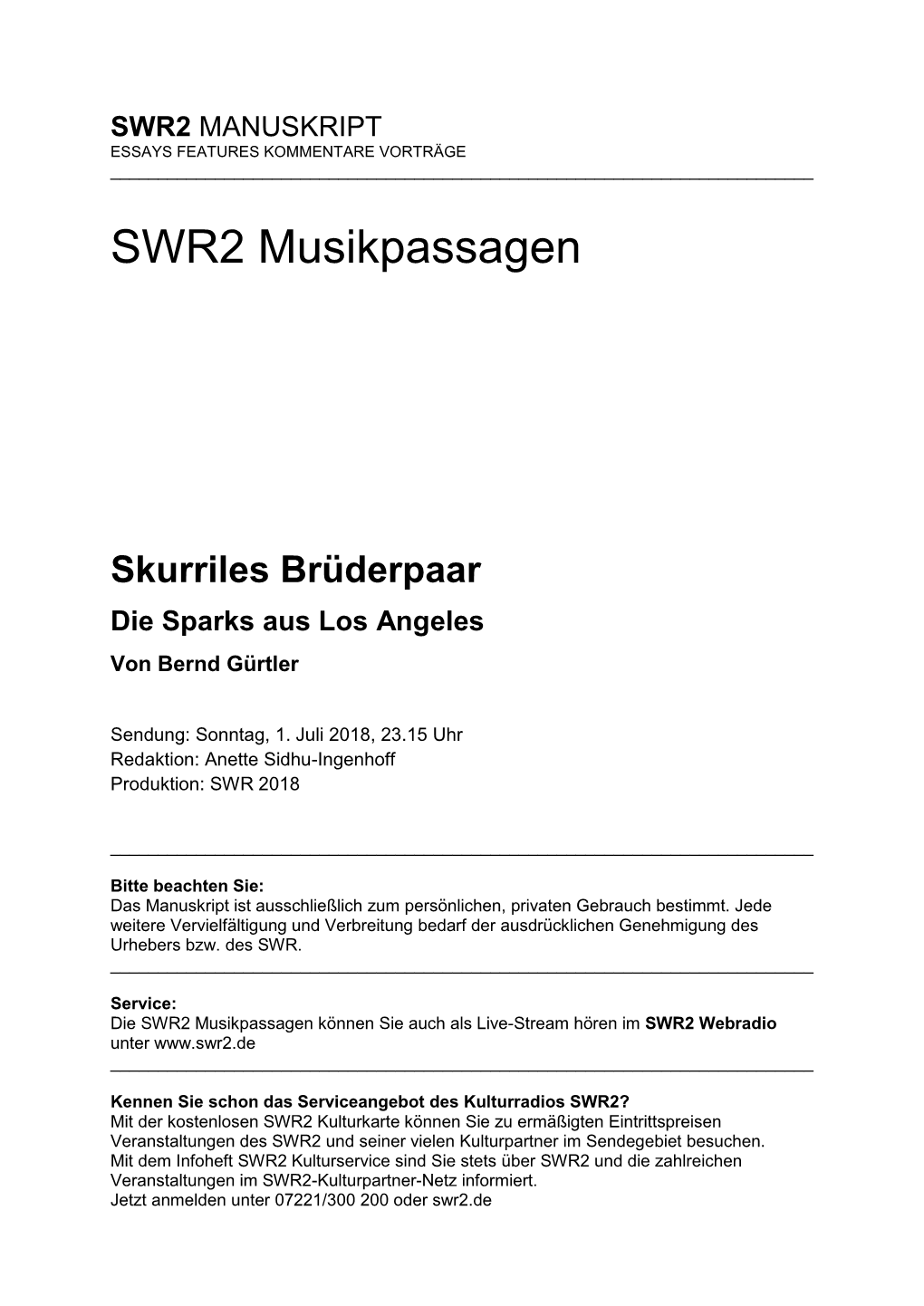 SWR2 Musikpassagen