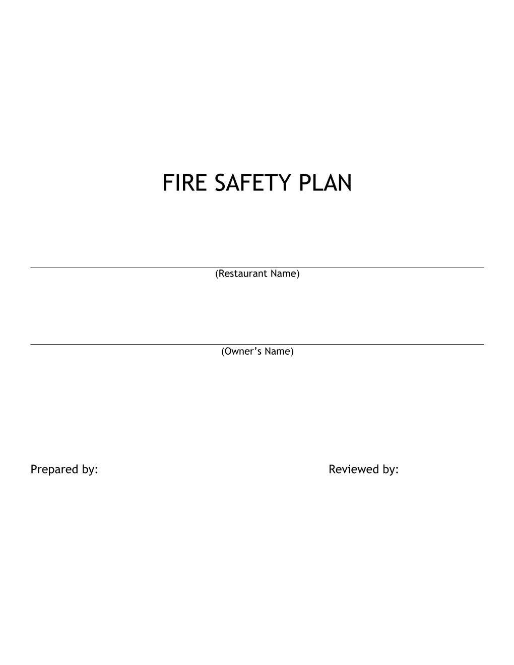 Fire Safety Plan