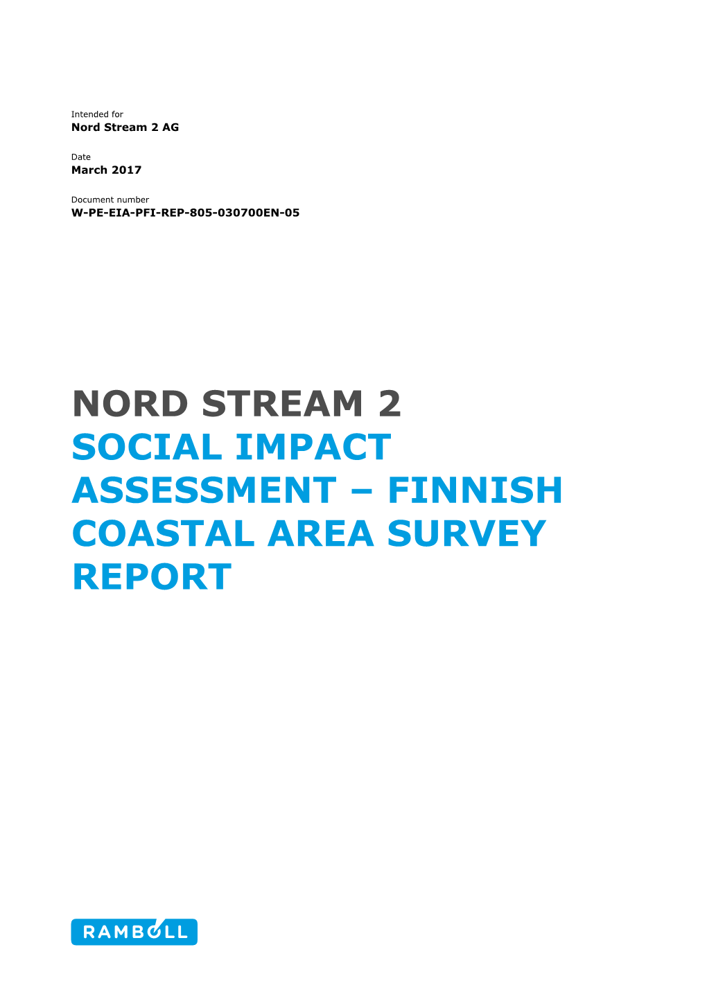 Nord Stream 2 Social Impact Assessment – Finnish Coastal Area Survey Report