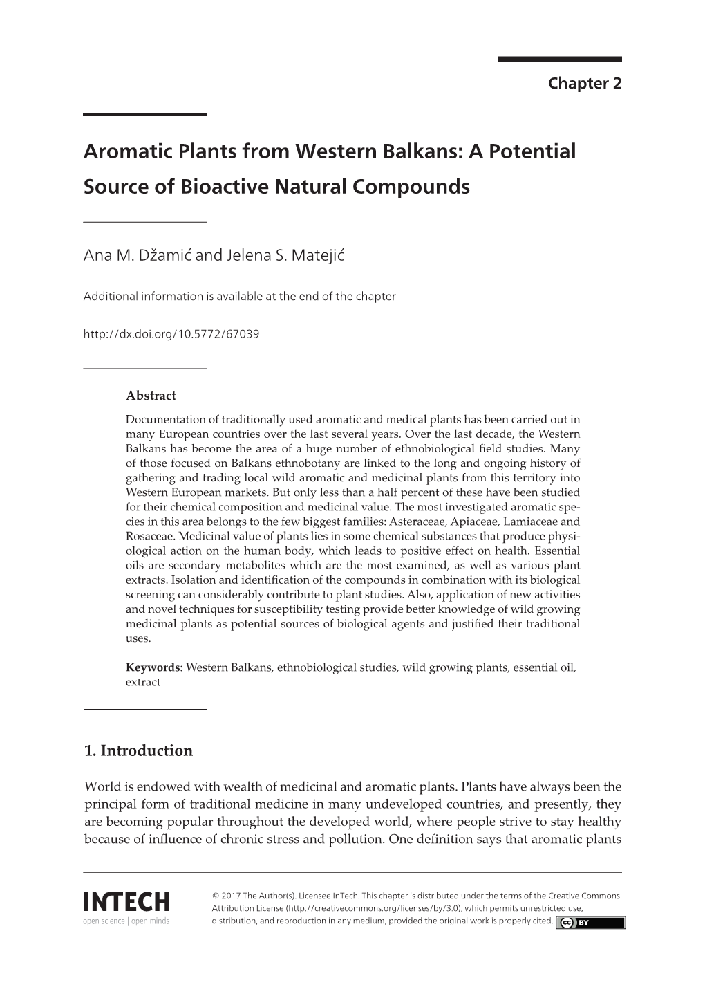 Aromatic Plants from Western Balkans: a Potential Source of Bioactive Natural Compounds Source of Bioactive Natural Compounds