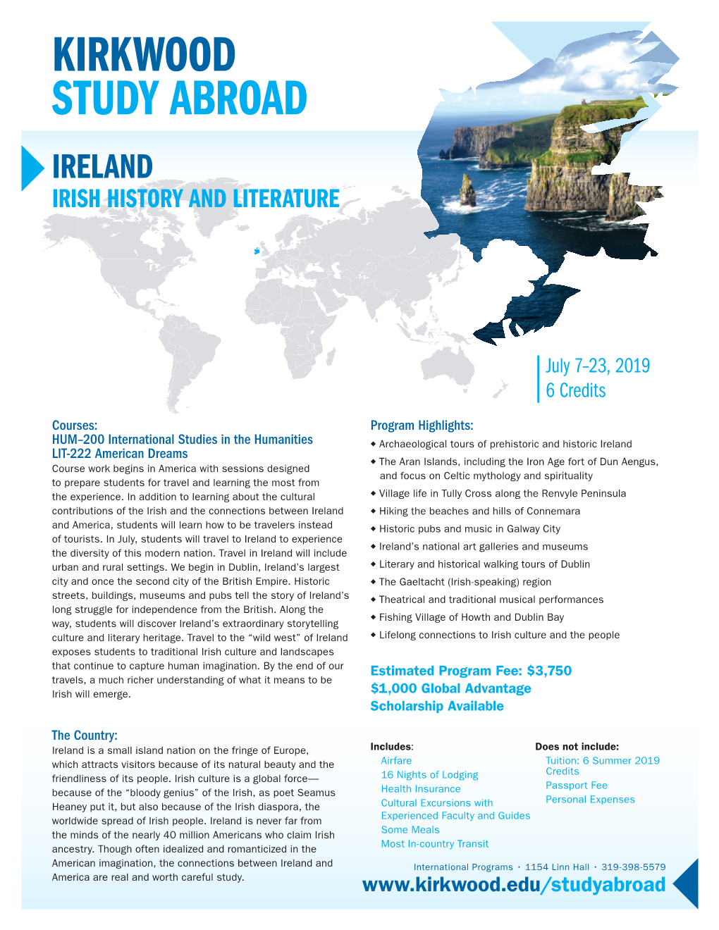 Kirkwood Study Abroad Ireland Irish History and Literature