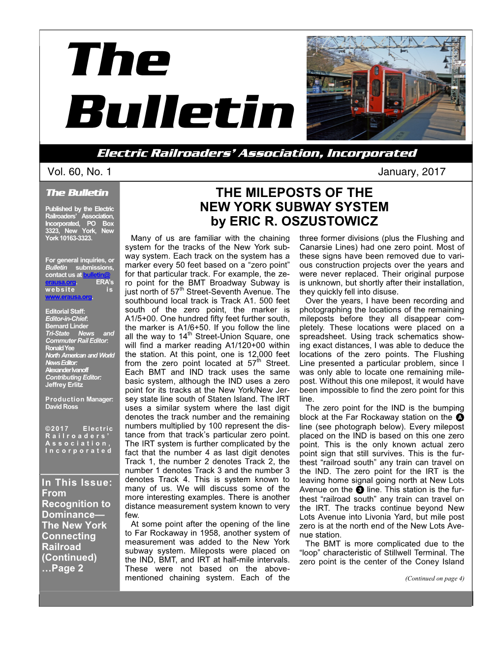 The Bulletin the MILEPOSTS of THE