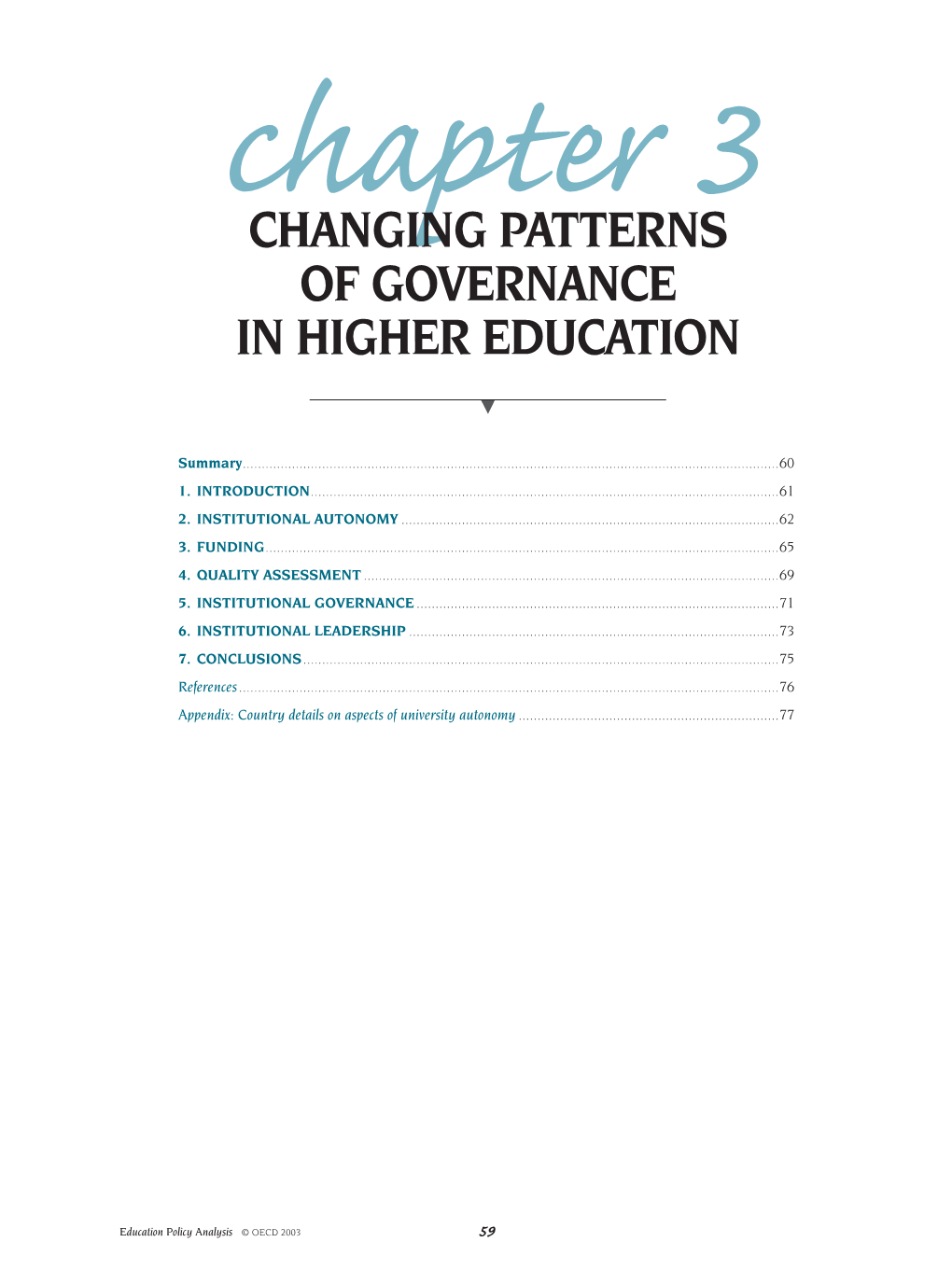 Changing Patterns of Governance in Higher Education