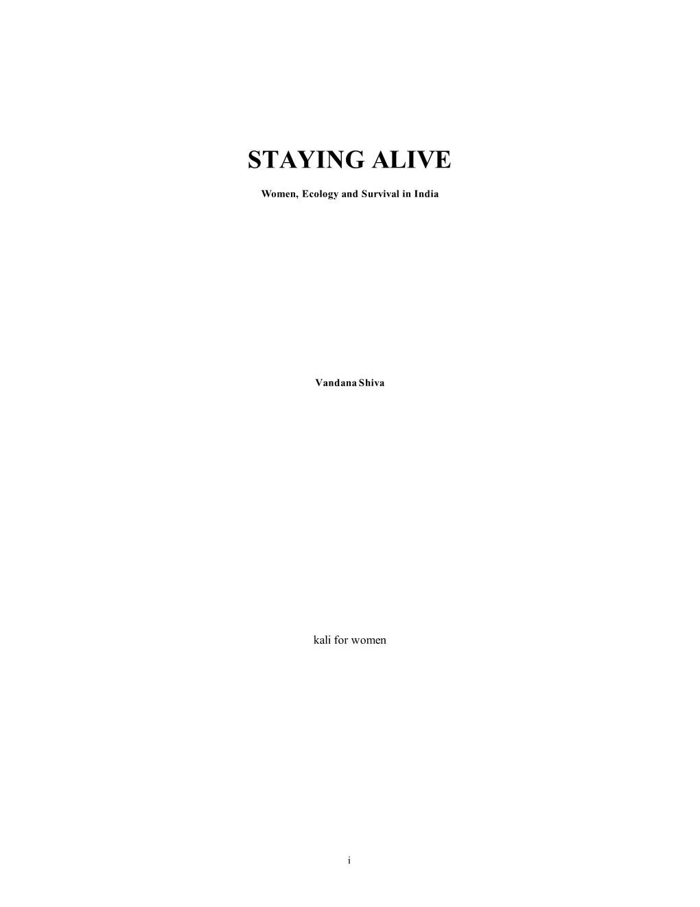 Staying Alive