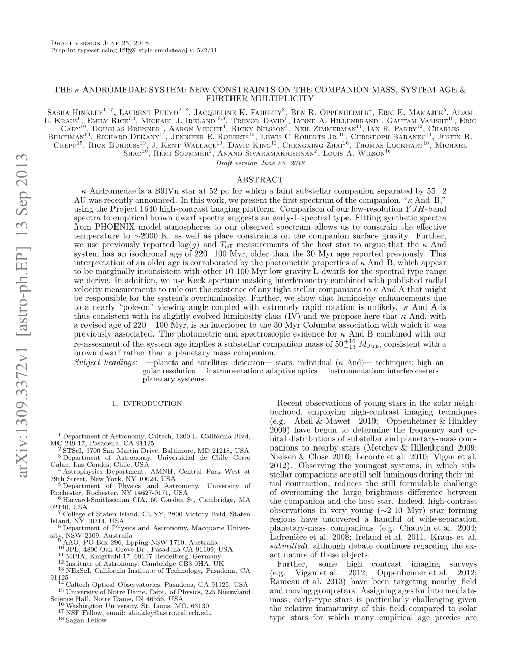 The Kappa Andromedae System: New Constraints on the Companion