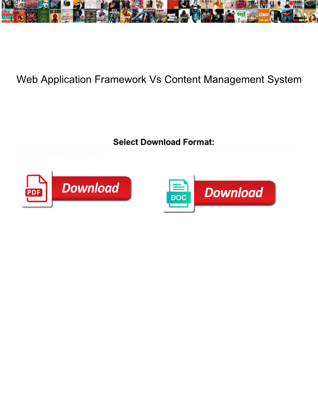 Web Application Framework Vs Content Management System