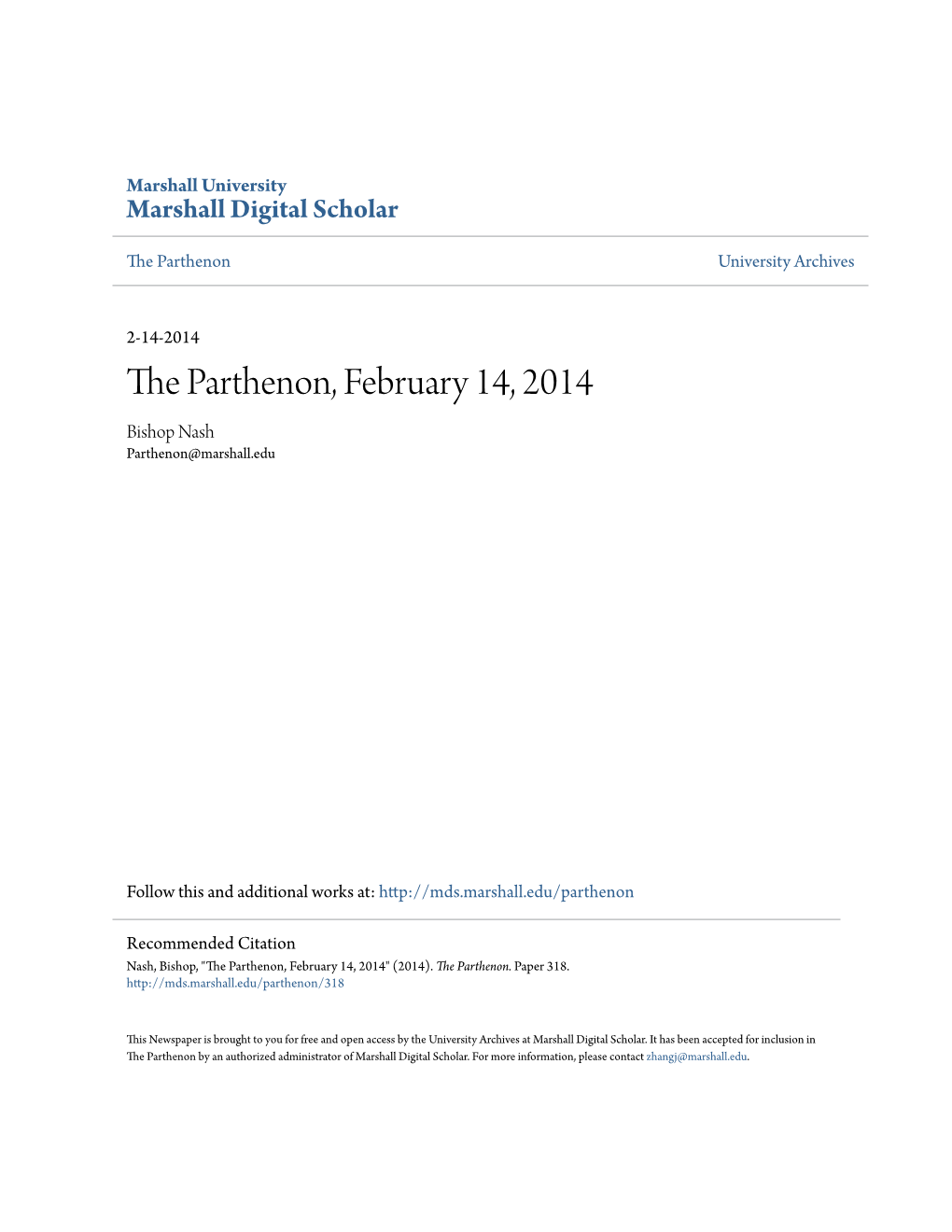 The Parthenon, February 14, 2014