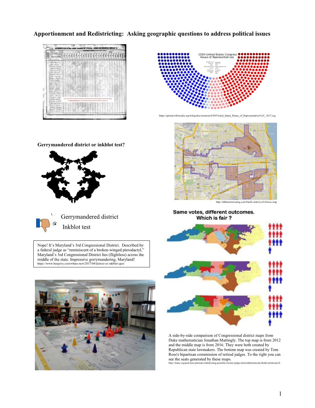 1 Apportionment and Redistricting: Asking Geographic Questions To