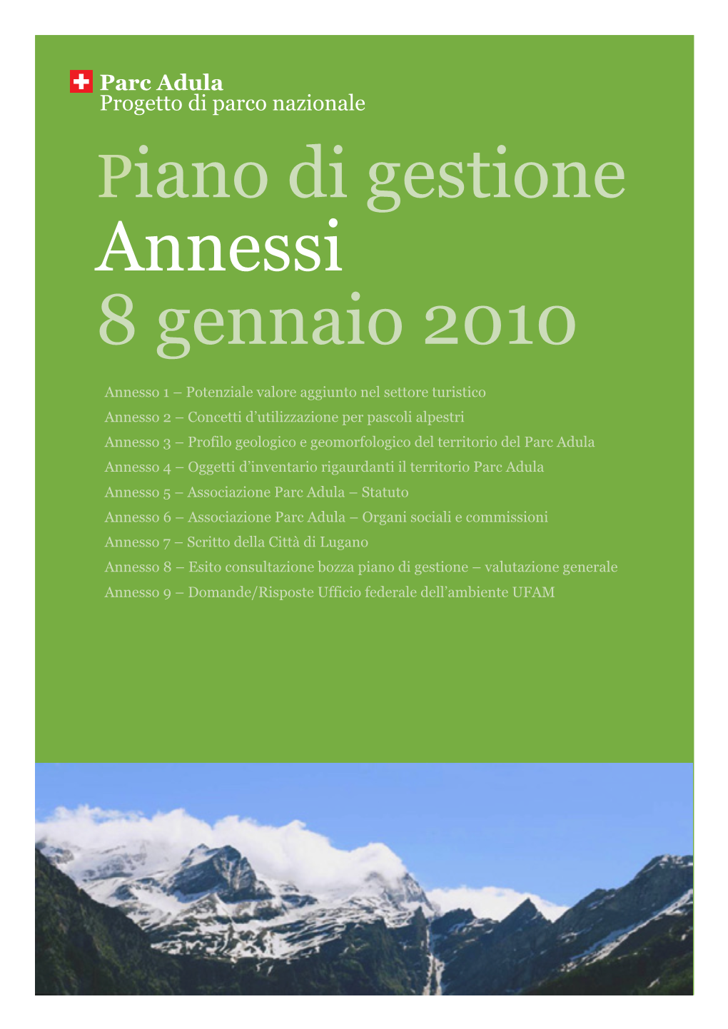 Piano Di Gestione Annessi 8 Gennaio 2010