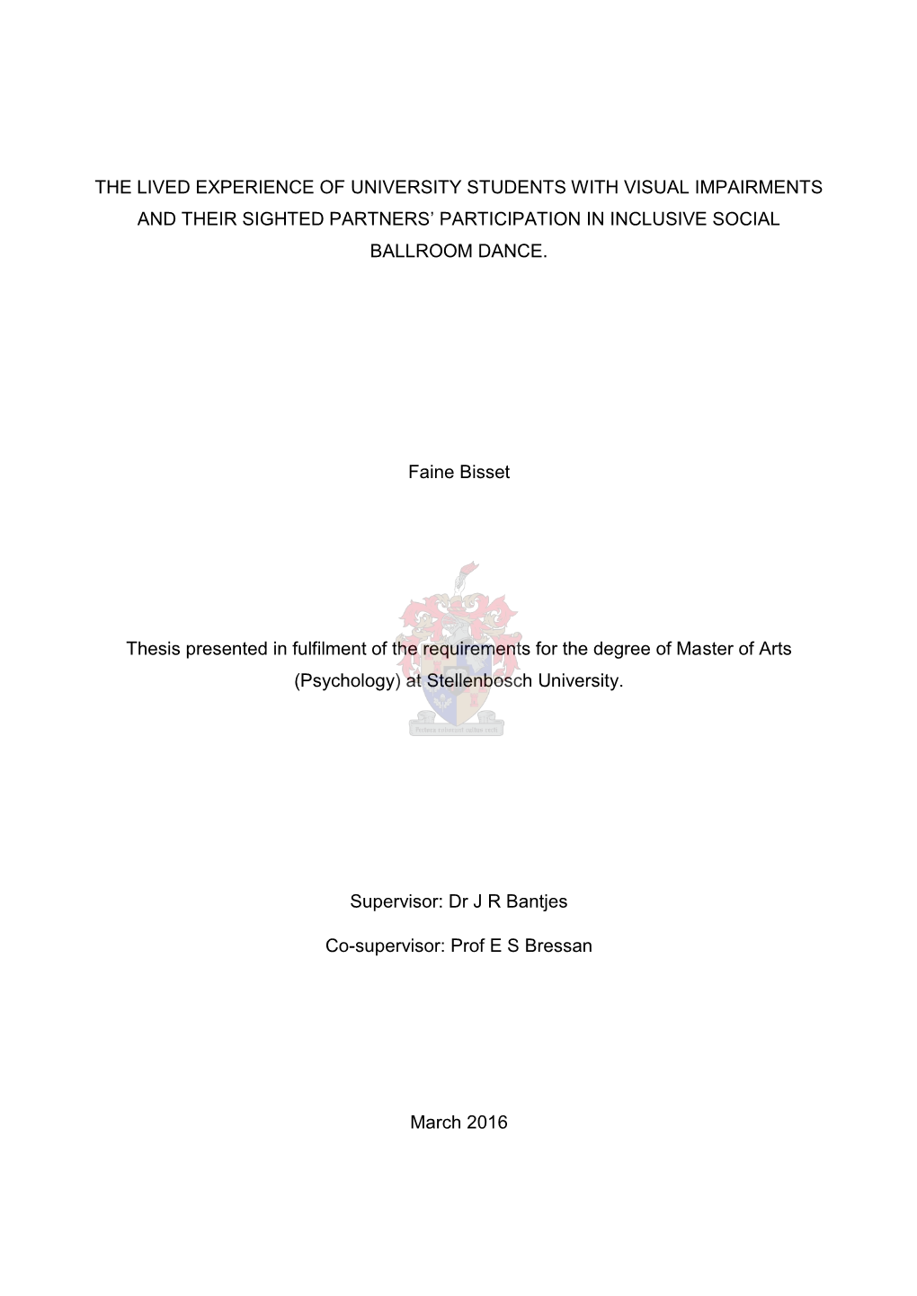 The Lived Experience of University Students with Visual Impairments and Their Sighted Partners’ Participation in Inclusive Social Ballroom Dance