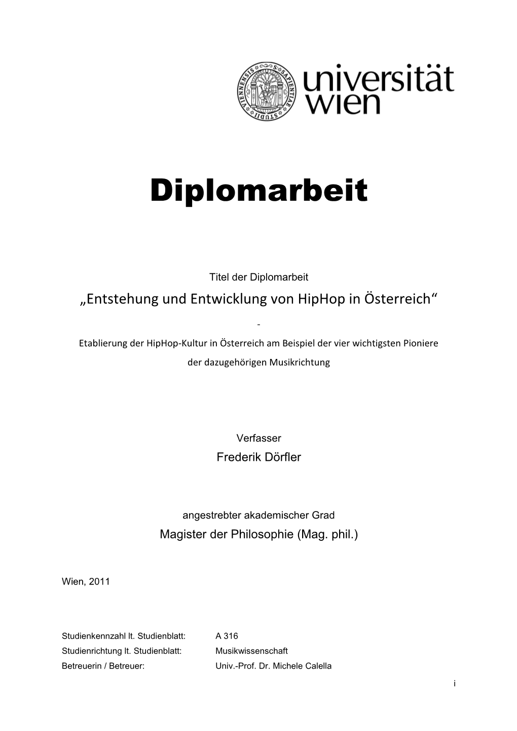 Diplomarbeit