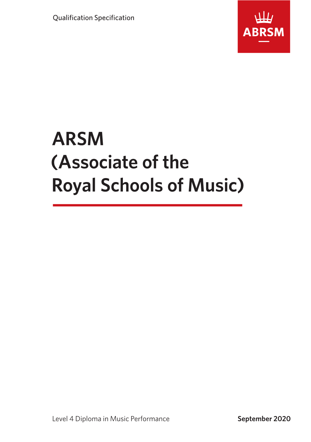 ARSM (Associate of the Royal Schools of Music)