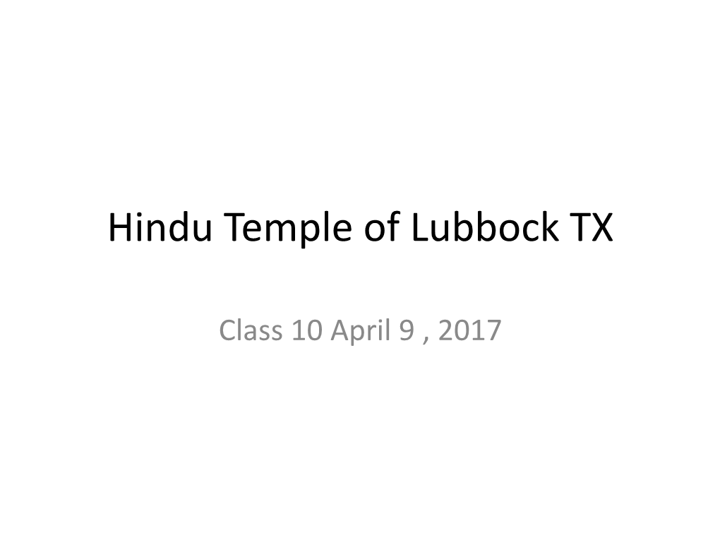 Hindu Temple of Lubbock TX