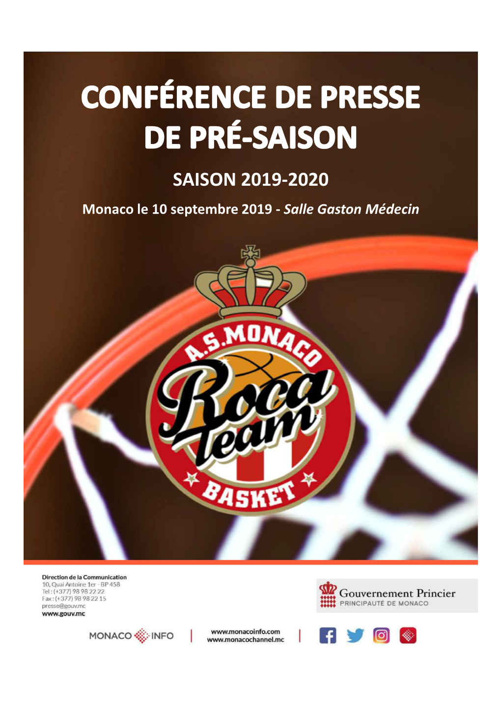 Conférence Pré Saison De ASM Basket 2019