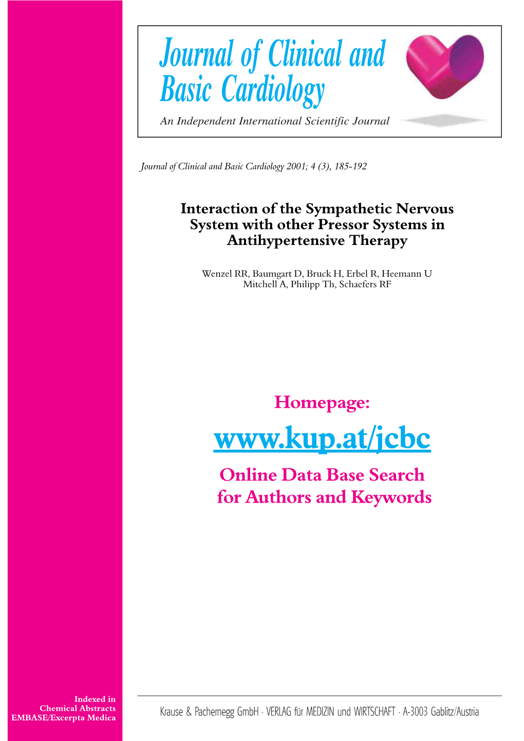 Interaction of the Sympathetic Nervous System with Other Pressor Systems in Antihypertensive Therapy