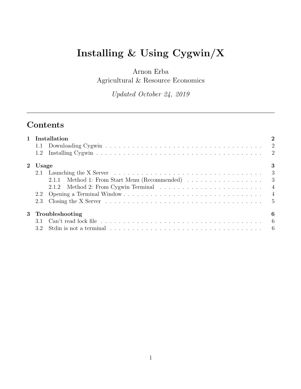 Installing & Using Cygwin/X