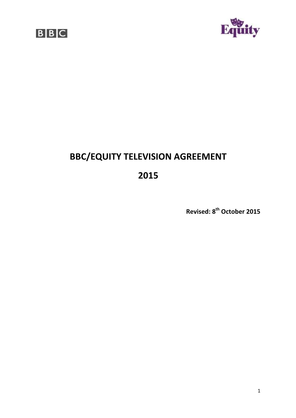 Bbc/Equity Television Agreement 2015