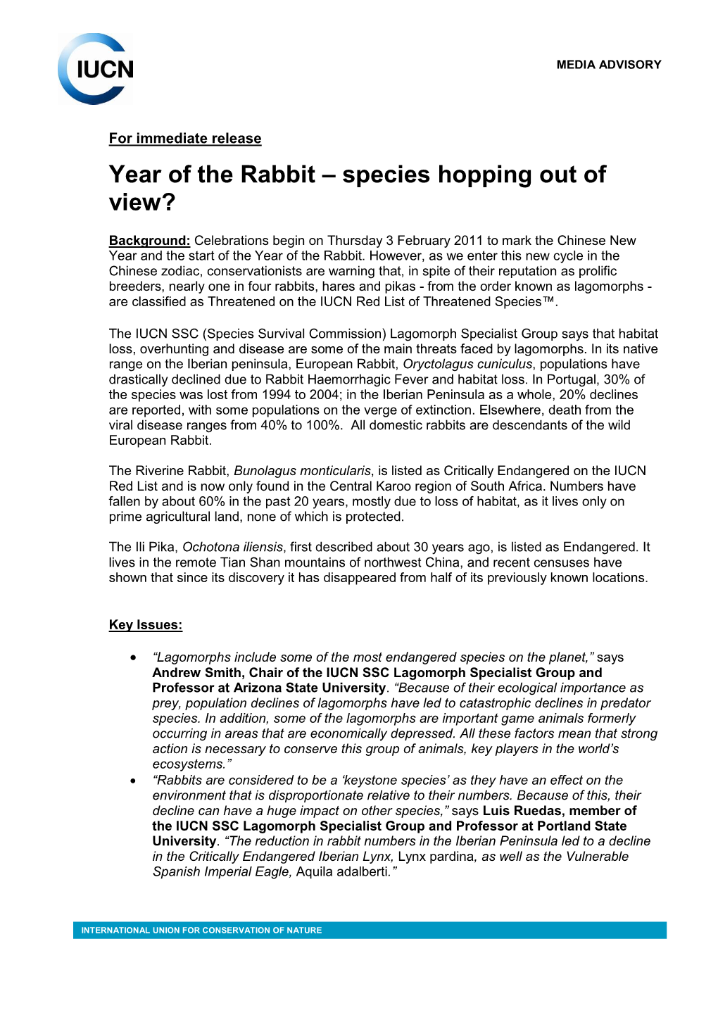 Year of the Rabbit – Species Hopping out of View?
