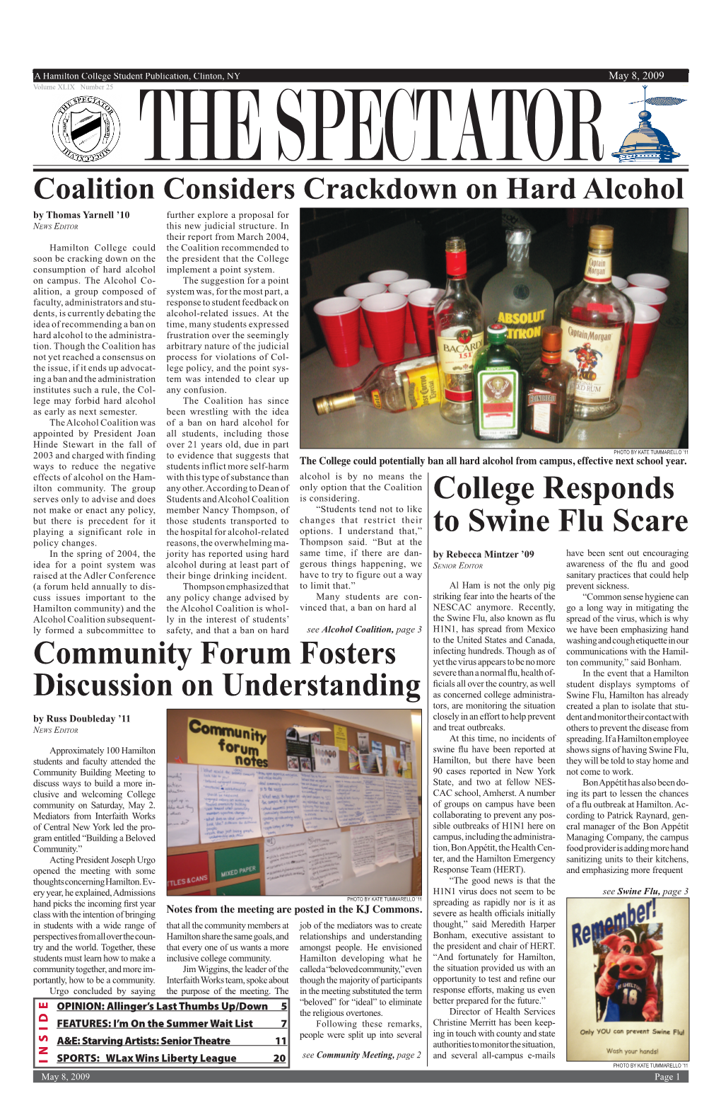 College Responds to Swine Flu Scare Community Forum Fosters