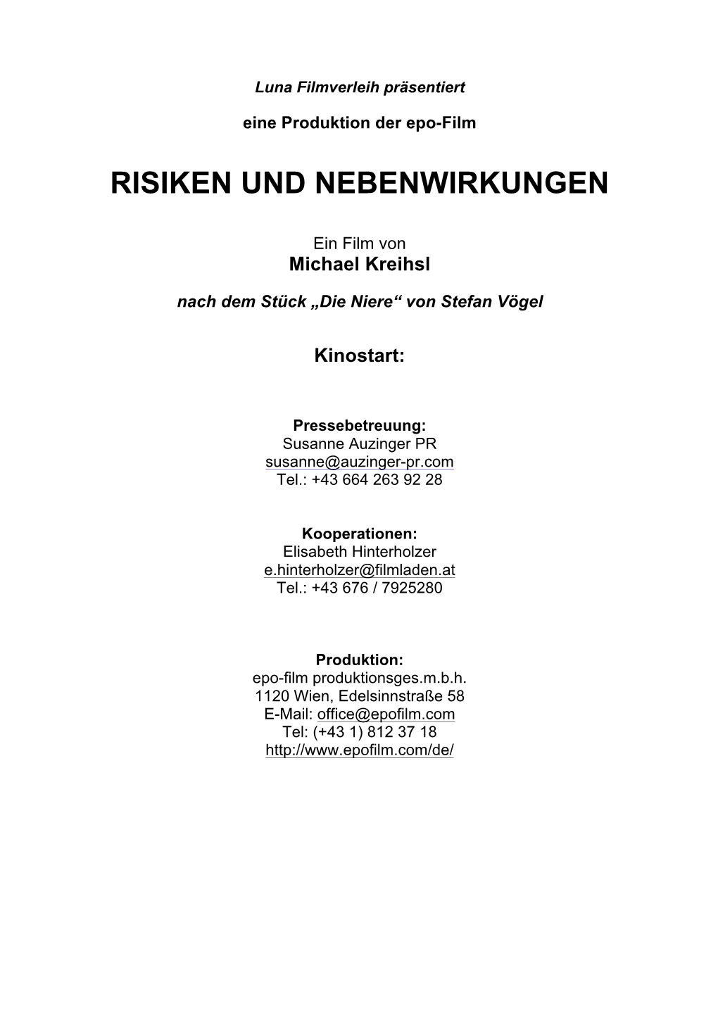 Risiken Und Nebenwirkungen