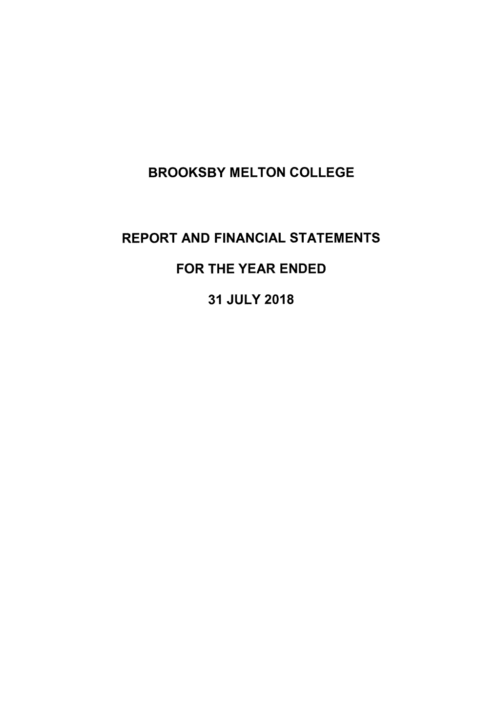 Report and Financial Statements 2017-18