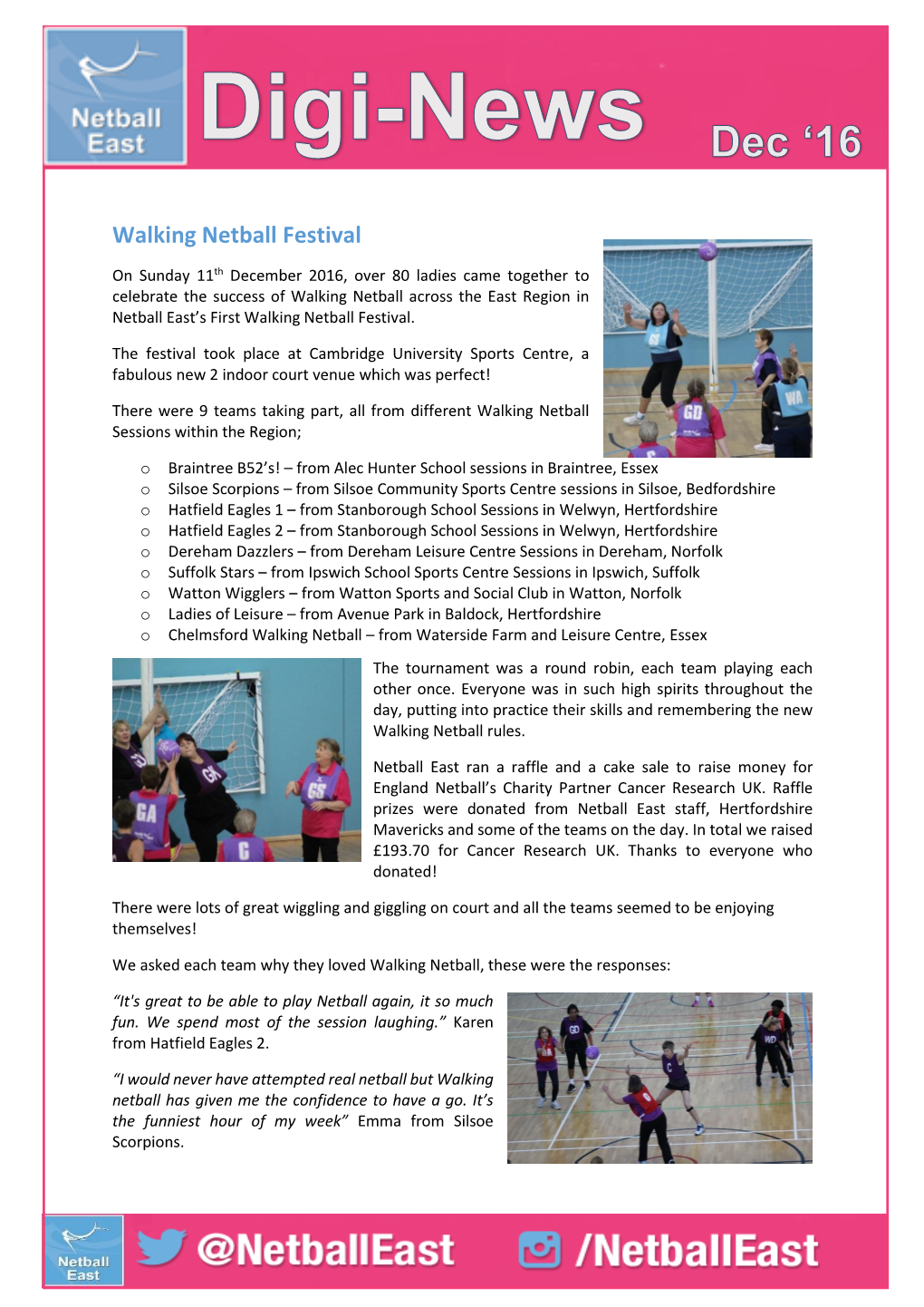 Walking Netball Festival