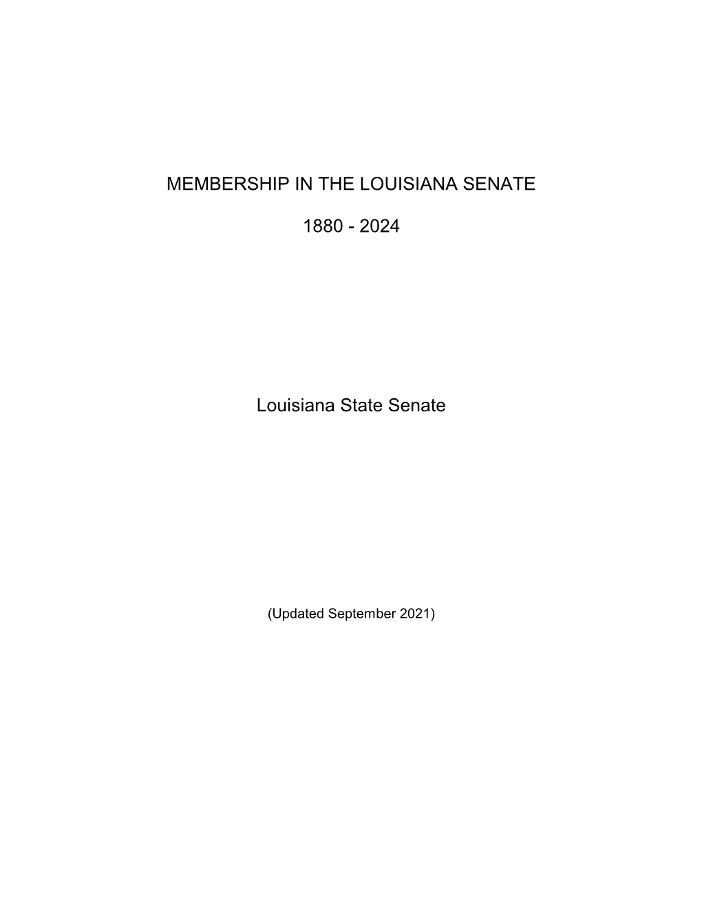 Membership in the Louisiana Senate 1880