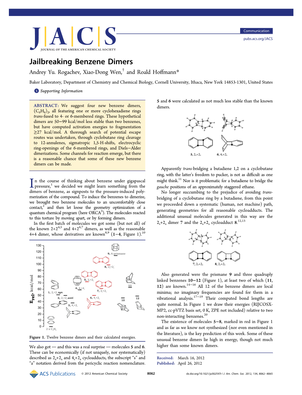 Jailbreaking Benzene Dimers † Andrey Yu