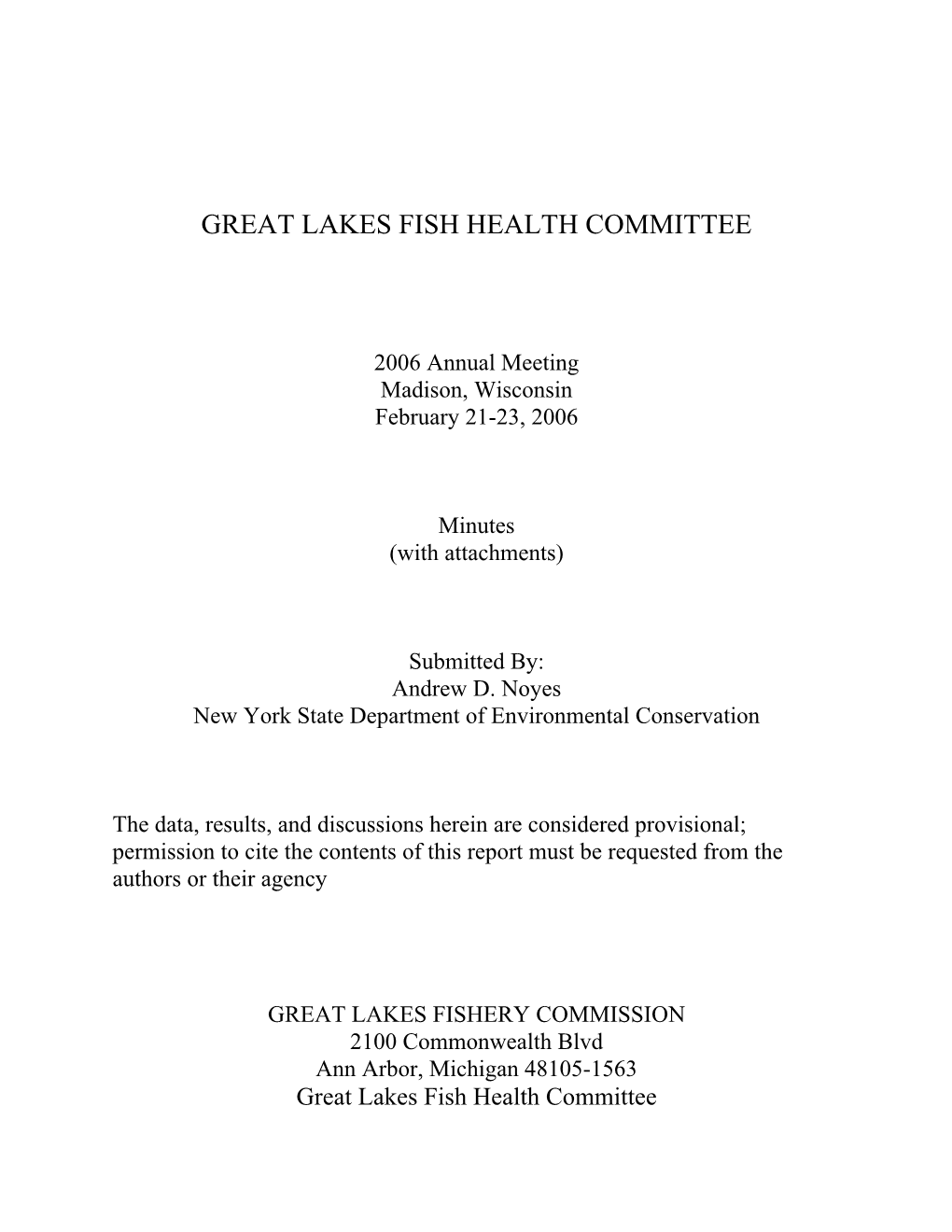 Great Lakes Fish Health Committee