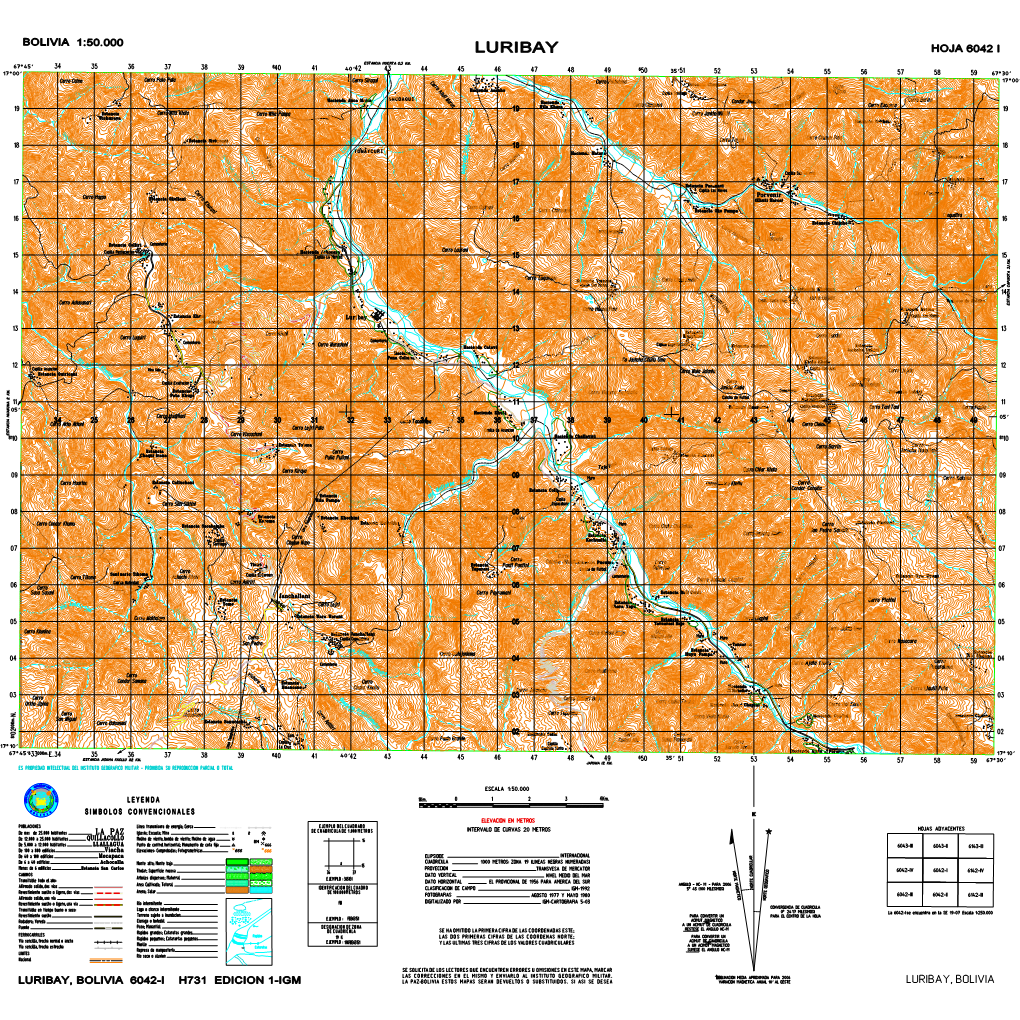 Luribay, Bolivia Luribay, Bolivia 6042-I H731 Edicion 1-Igm