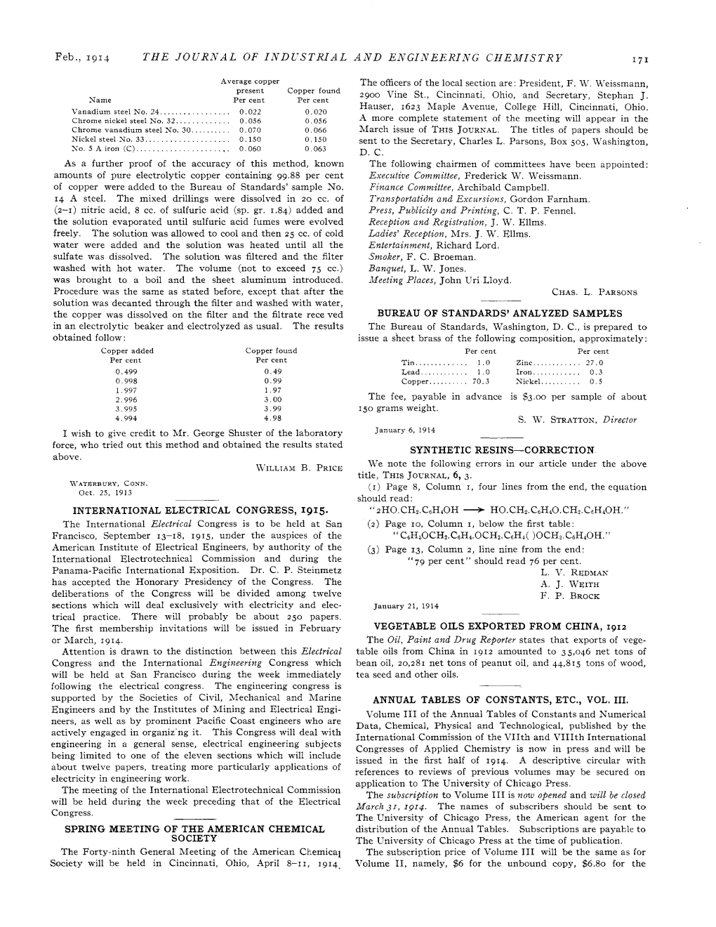 Feb., 1914 the Jourival of INDCSTRIAL a Iv D E at GI ATE E