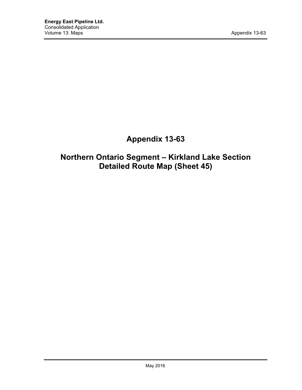 Kirkland Lake Section Detailed Route Map (Sheet 45)