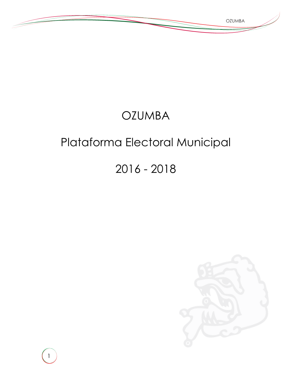 OZUMBA Plataforma Electoral Municipal 2016