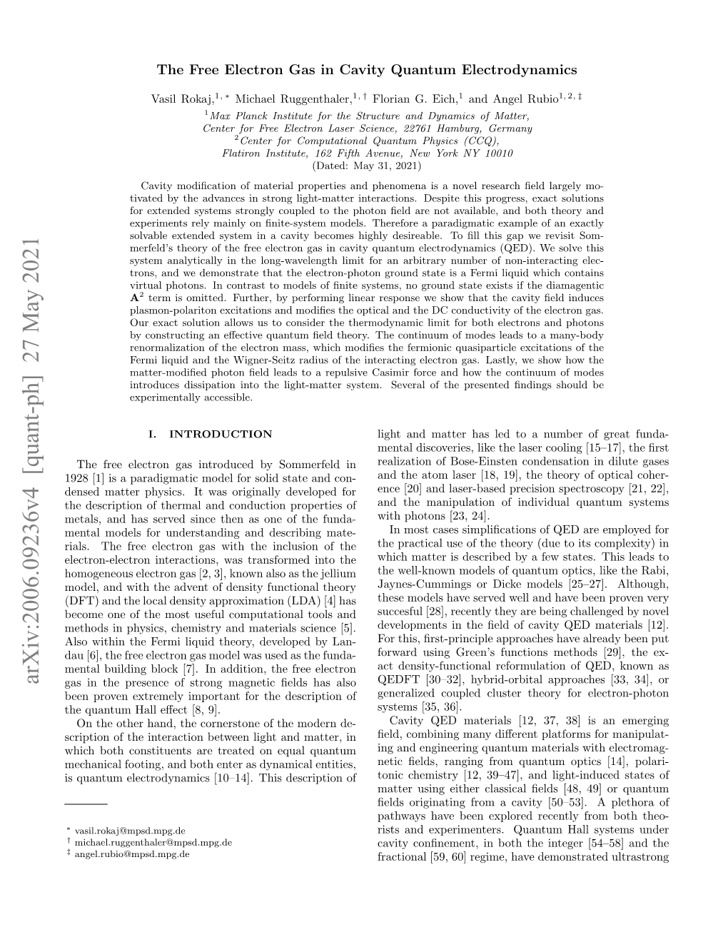 Arxiv:2006.09236V4 [Quant-Ph] 27 May 2021