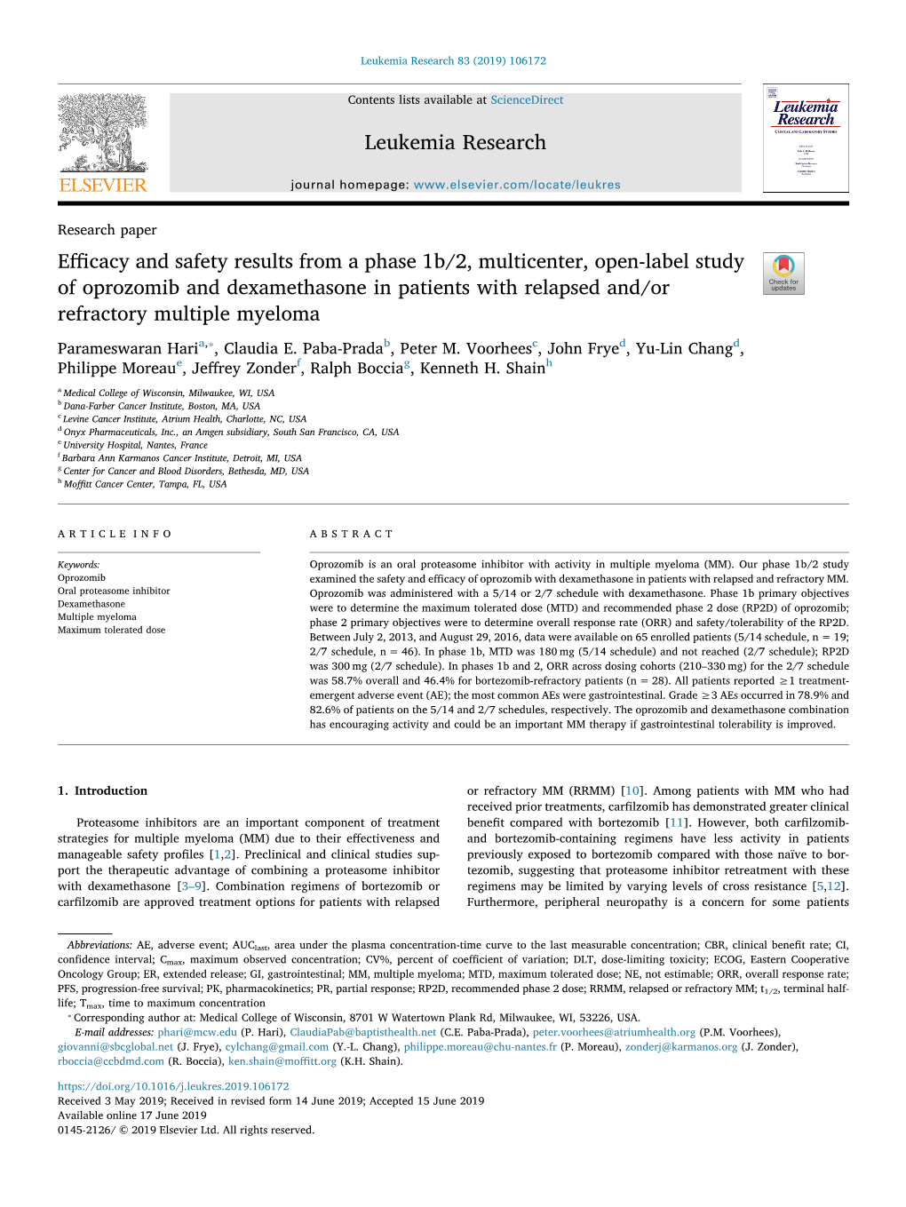 Efficacy and Safety Results from a Phase 1B/2, Multicenter, Open-Label