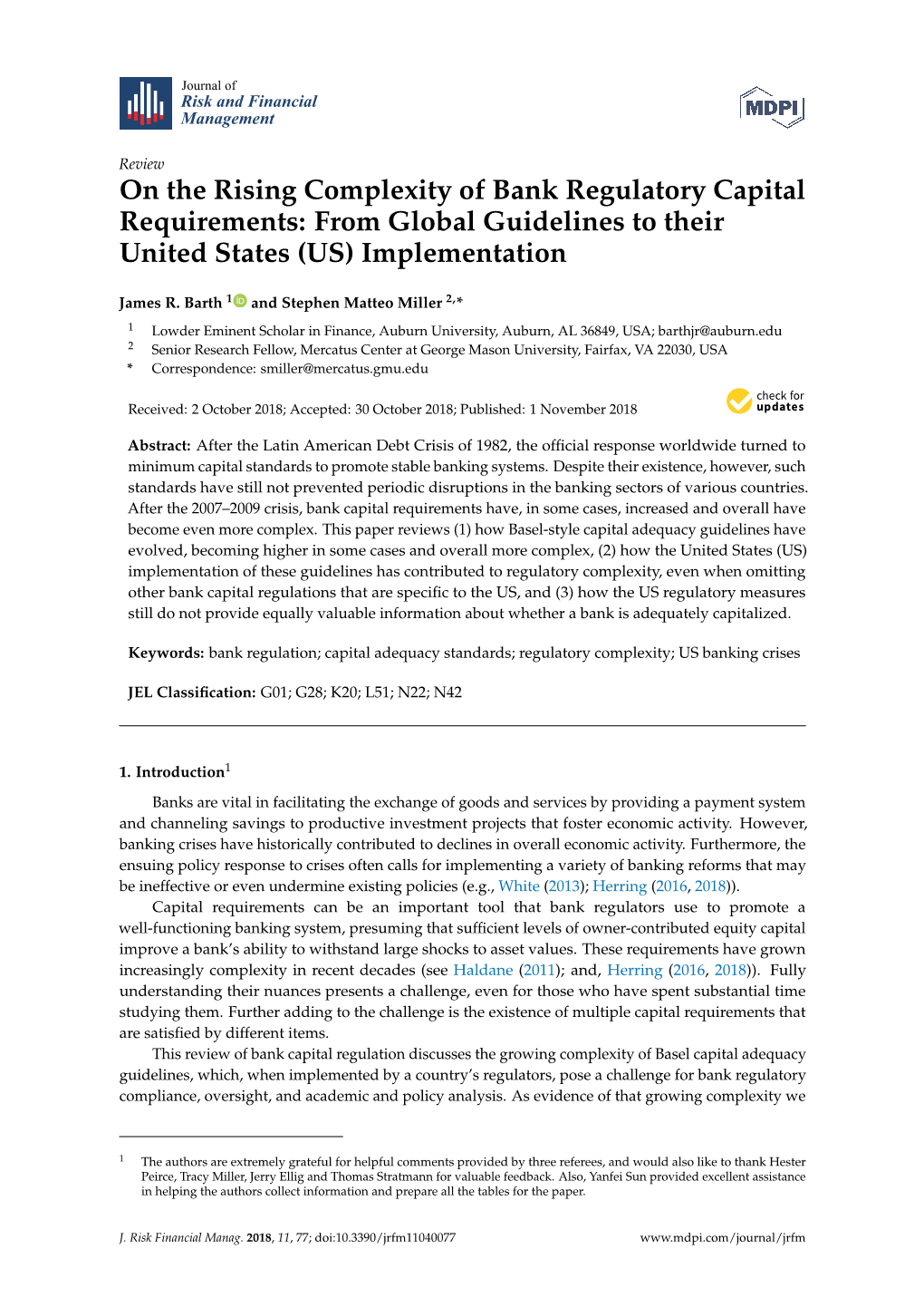 On the Rising Complexity of Bank Regulatory Capital Requirements: from Global Guidelines to Their United States (US) Implementation