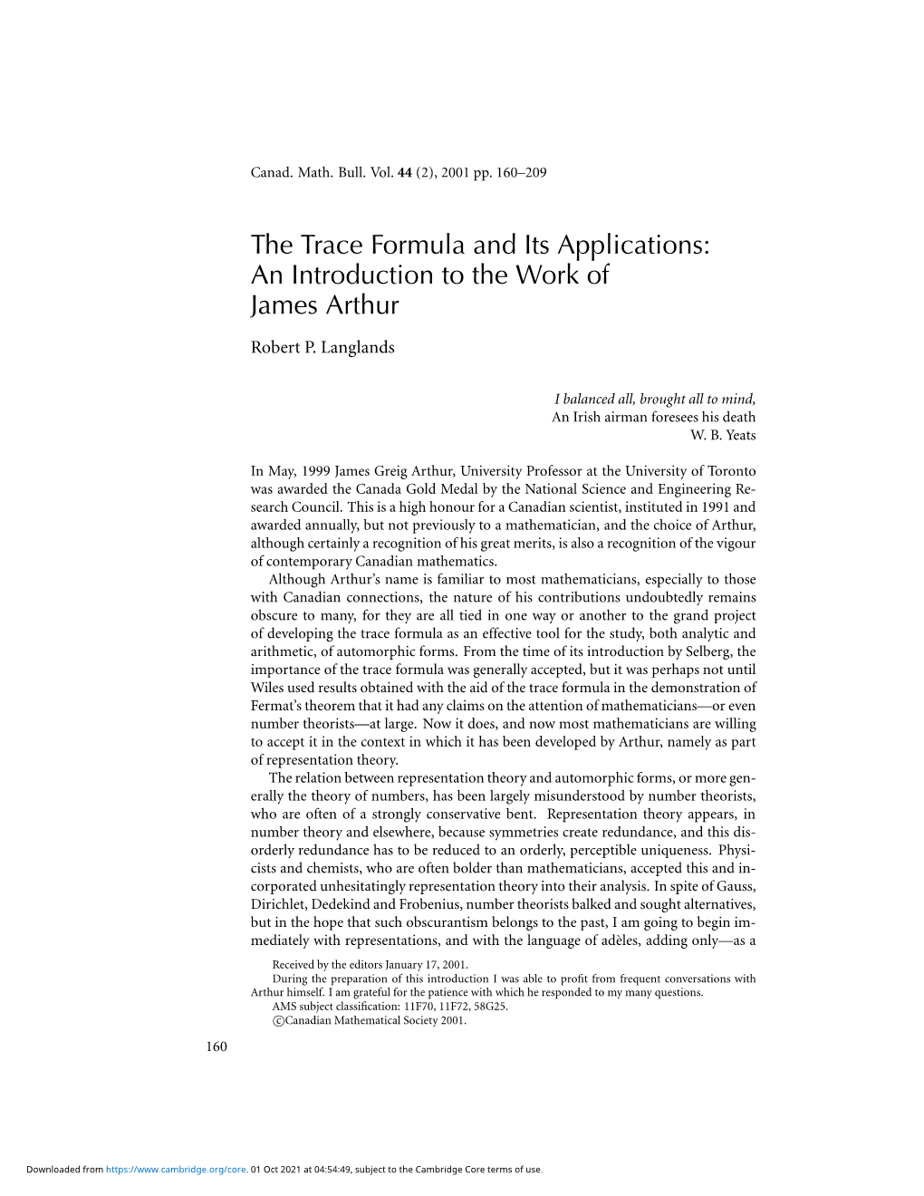 The Trace Formula and Its Applications: an Introduction to the Work of James Arthur