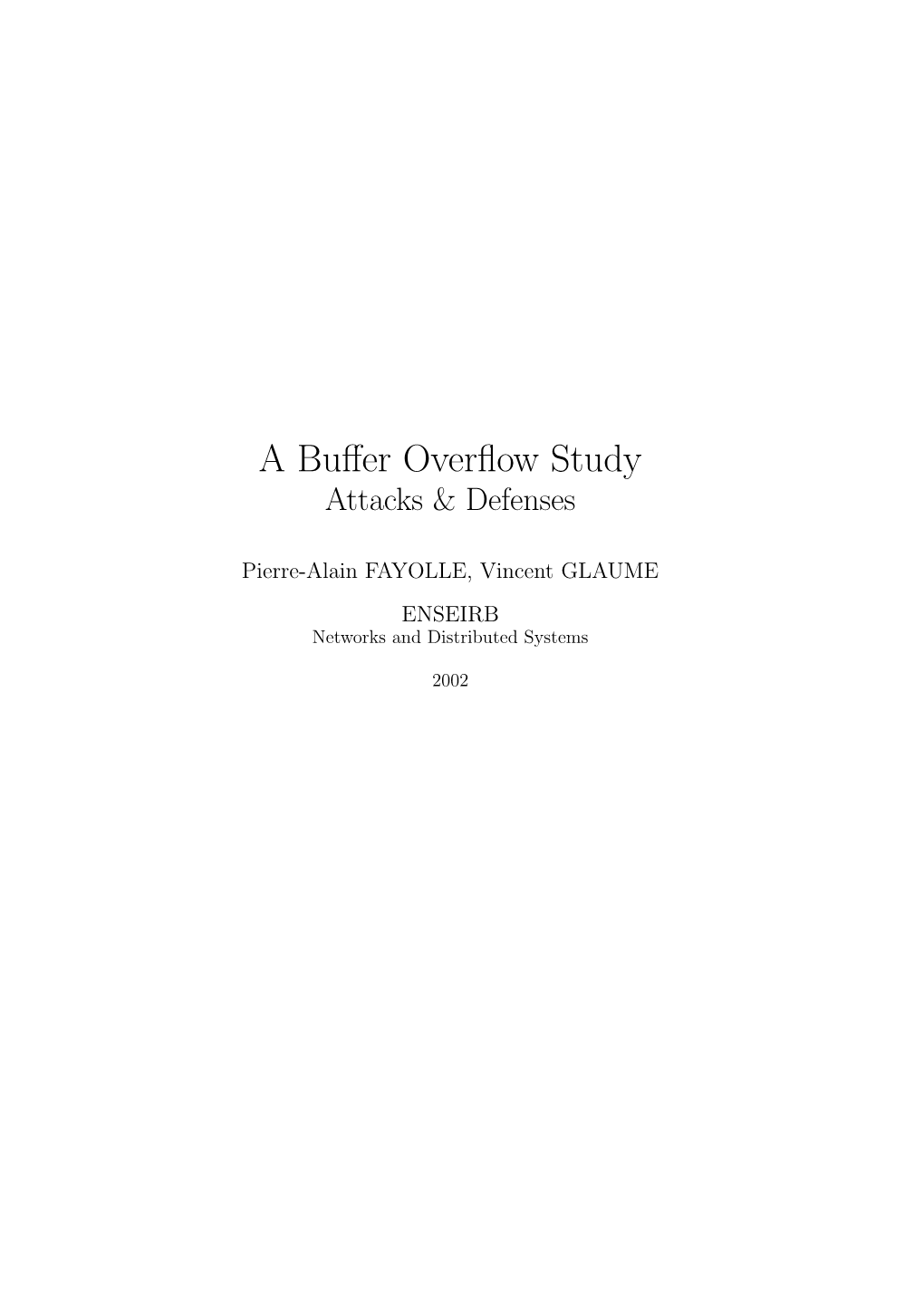 A Buffer Overflow Study