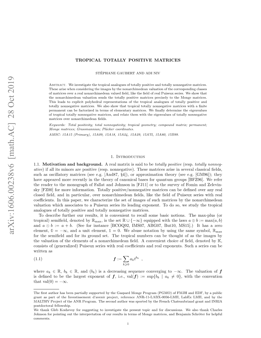 Tropical Totally Positive Matrices 3