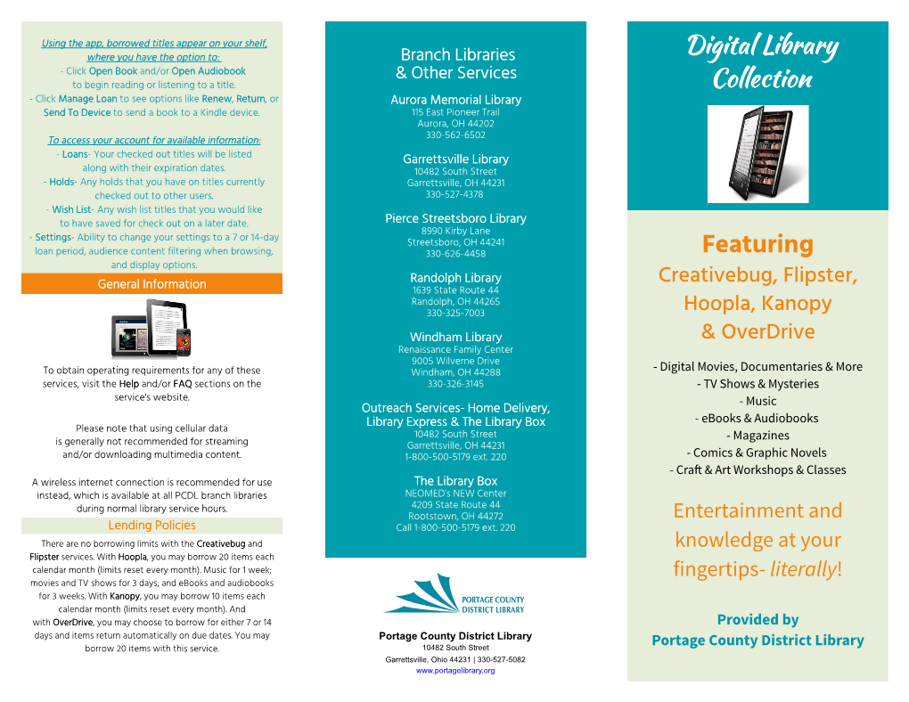 Our Digital Library Brochure & User Guide