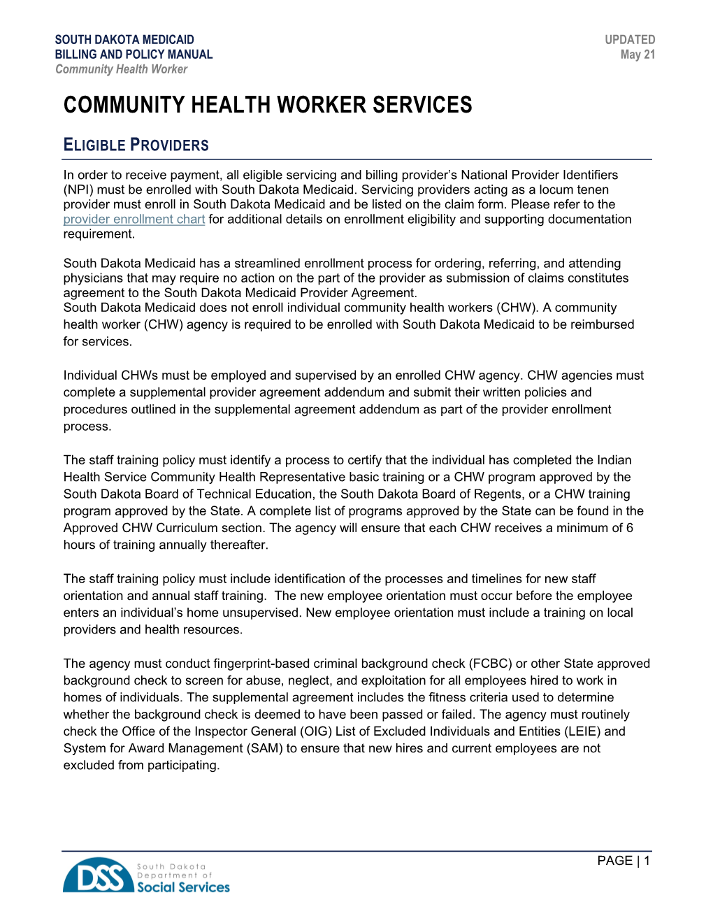 Community Health Worker Services