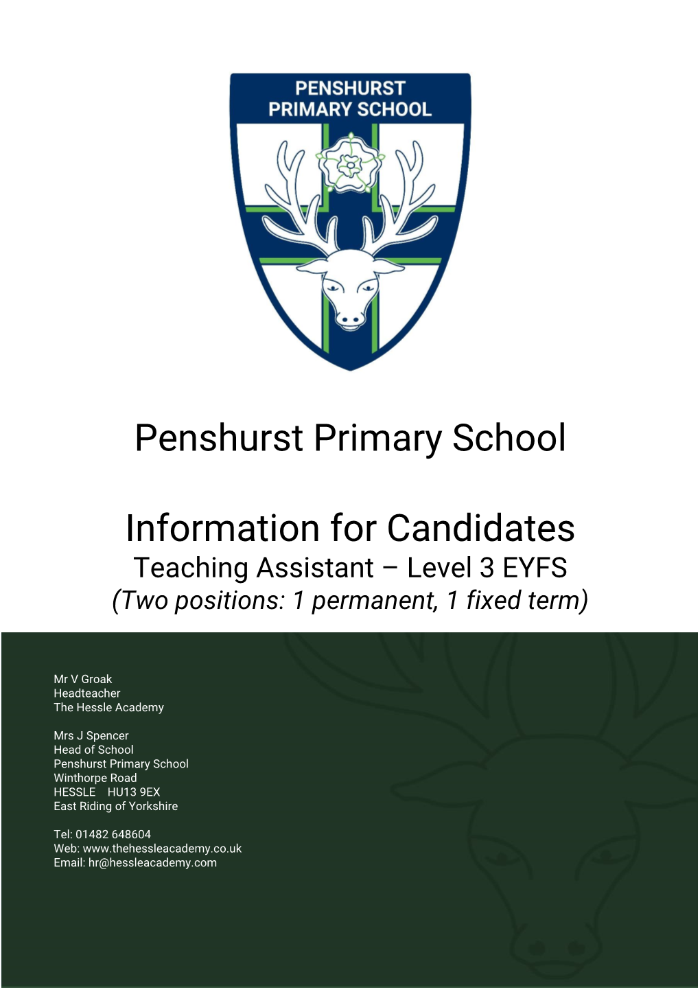 Penshurst Primary School Information for Candidates