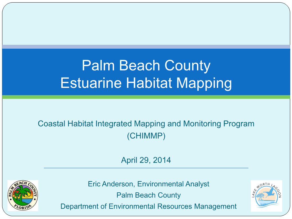 Palm Beach County Estuarine Habitat Mapping